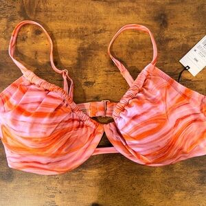 Shade & Shore Pink and Orange Bikini Top